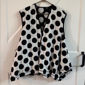 M Square Black and White Polka Dot Sleeveless Vest